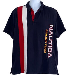 Nautica Shirt Men Size XL Blue Lil Yachty Sailing Team Collection Polo